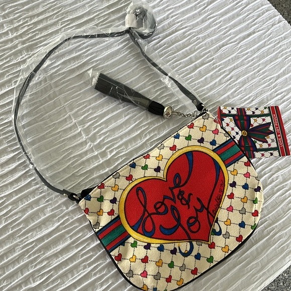 Purse shoulder love & joy pouch zipper pride rainbow heart bow colorful - Picture 3 of 8